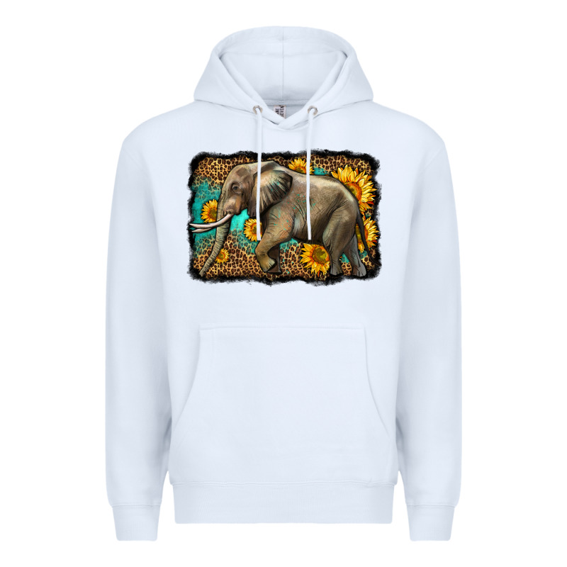 Western Sunflowers Elephant Premium Hoodie by LillyAllenDesigns | Teevron