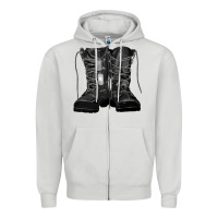 Dove Grey soldier boots Zipper Hoodie - RanaPortraitStore