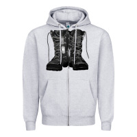 Heather Grey soldier boots Zipper Hoodie - RanaPortraitStore
