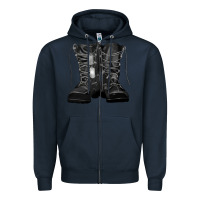 Navy soldier boots Zipper Hoodie - RanaPortraitStore