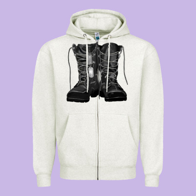 Zipper Hoodie soldier boots
