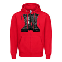 Red soldier boots Zipper Hoodie - RanaPortraitStore