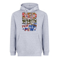 Heather Grey red white and pew pew pew Heavyweight Hoodie - Zillion Design Studio