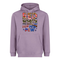 Lavender red white and pew pew pew Heavyweight Hoodie - Zillion Design Studio