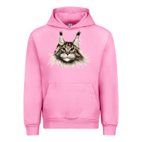 Fuchsia Pink Maine Coon Cat Face Urban Hoodie - LillyAllenDesigns