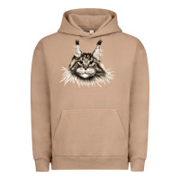 Pigment Burro Maine Coon Cat Face Urban Hoodie - LillyAllenDesigns