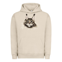 Pigment French Oak Maine Coon Cat Face Urban Hoodie - LillyAllenDesigns
