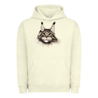 Pigment Pistachio Maine Coon Cat Face Urban Hoodie - LillyAllenDesigns
