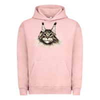 Pigment Salmon Maine Coon Cat Face Urban Hoodie - LillyAllenDesigns