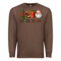 Chestnut Tis The Season Christmas With Football And Santa Premium Sweatshirt - FaDigitalArtStudio