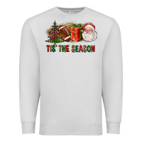 Dove Grey Tis The Season Christmas With Football And Santa Premium Sweatshirt - FaDigitalArtStudio