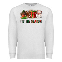 Oatmeal Heather Tis The Season Christmas With Football And Santa Premium Sweatshirt - FaDigitalArtStudio