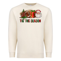 Sandshell Tis The Season Christmas With Football And Santa Premium Sweatshirt - FaDigitalArtStudio