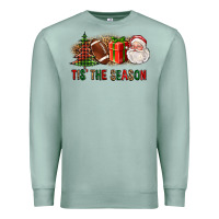 Seafoam Tis The Season Christmas With Football And Santa Premium Sweatshirt - FaDigitalArtStudio
