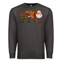 Smoke Tis The Season Christmas With Football And Santa Premium Sweatshirt - FaDigitalArtStudio