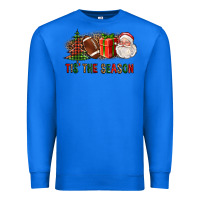 True Royal Tis The Season Christmas With Football And Santa Premium Sweatshirt - FaDigitalArtStudio
