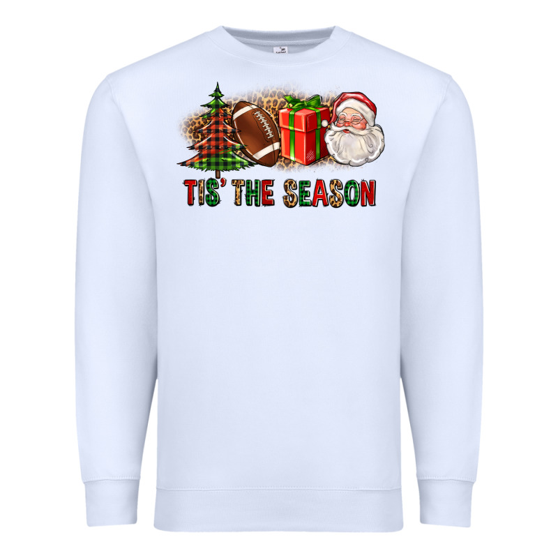 Tis The Season Christmas With Football And Santa Premium Sweatshirt by FaDigitalArtStudio | Teevron
