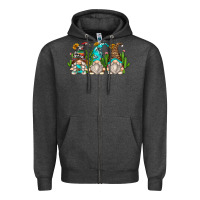 Charcoal Heather cactus gnomes Zipper Hoodie - Zillion Design Studio