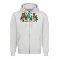 Dove Grey cactus gnomes Zipper Hoodie - Zillion Design Studio
