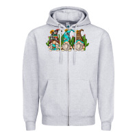 Heather Grey cactus gnomes Zipper Hoodie - Zillion Design Studio