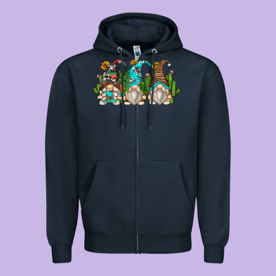Cactus Gnomes Zipper Hoodie Designed By Zillion Design Studio