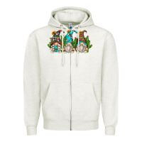 Oatmeal Heather cactus gnomes Zipper Hoodie - Zillion Design Studio
