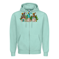 Seafoam cactus gnomes Zipper Hoodie - Zillion Design Studio