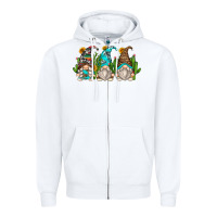 White cactus gnomes Zipper Hoodie - Zillion Design Studio