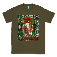 Army Green Western Merry Christmas Longhorn Cow Classic Tee - RanaPortraitStore