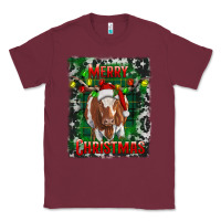 Burgundy Western Merry Christmas Longhorn Cow Classic Tee - RanaPortraitStore