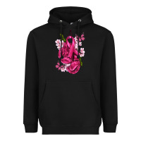 Black Cancer Boxing Gloves with Ribbon Heavyweight Hoodie - texasbilliewilder