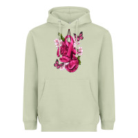 Matcha Cancer Boxing Gloves with Ribbon Heavyweight Hoodie - texasbilliewilder