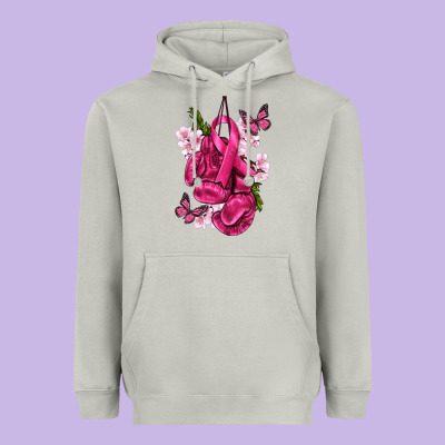 Cancer Boxing Gloves With Ribbon Heavyweight Hoodie Designed By Texasbilliewilder