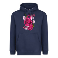 Navy Cancer Boxing Gloves with Ribbon Heavyweight Hoodie - texasbilliewilder