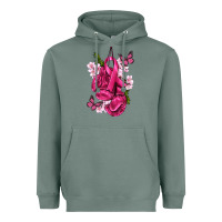 Sage Cancer Boxing Gloves with Ribbon Heavyweight Hoodie - texasbilliewilder