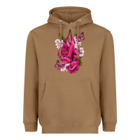 Toasted Coconut Cancer Boxing Gloves with Ribbon Heavyweight Hoodie - texasbilliewilder