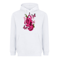 White Cancer Boxing Gloves with Ribbon Heavyweight Hoodie - texasbilliewilder