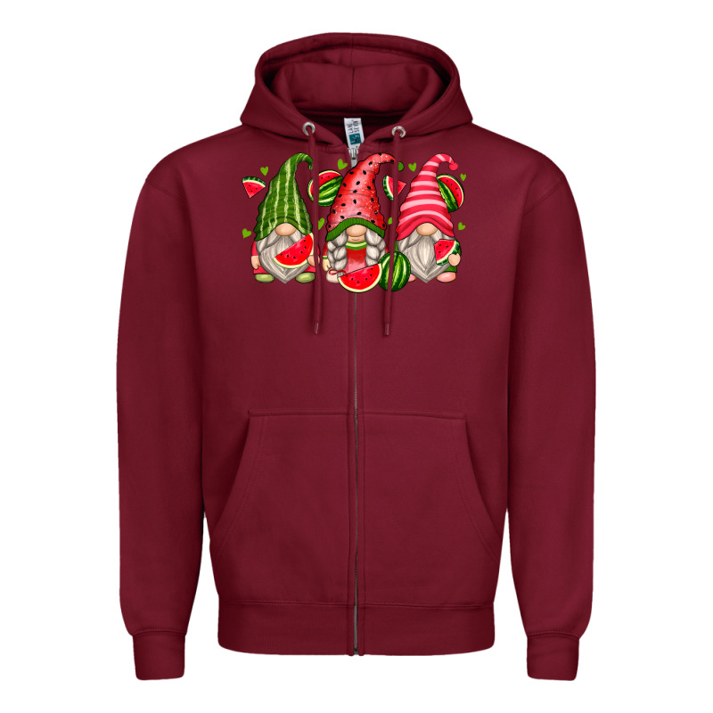 Watermelon Gnomes Zipper Hoodie by Zillion Design Studio | Teevron