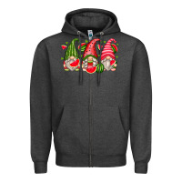 Charcoal Heather watermelon gnomes Zipper Hoodie - Zillion Design Studio