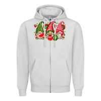 Dove Grey watermelon gnomes Zipper Hoodie - Zillion Design Studio