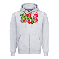 Heather Grey watermelon gnomes Zipper Hoodie - Zillion Design Studio