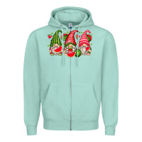 Seafoam watermelon gnomes Zipper Hoodie - Zillion Design Studio