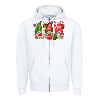 White watermelon gnomes Zipper Hoodie - Zillion Design Studio