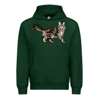 Forest Green Maine Coon Cat Urban Hoodie - LillyAllenDesigns