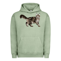 Pigment Oil Green Maine Coon Cat Urban Hoodie - LillyAllenDesigns