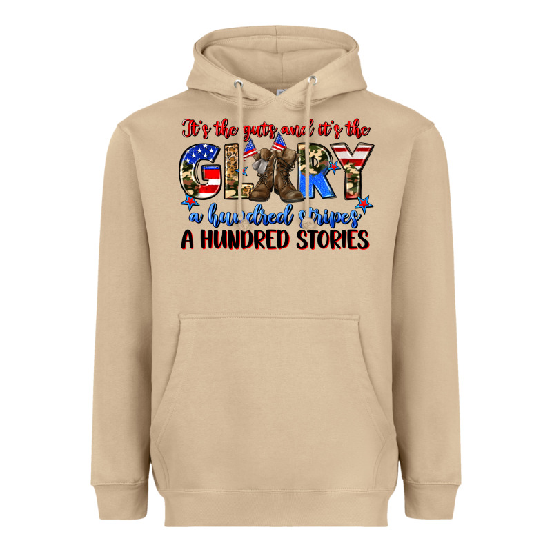 It's The Guts And It's The Glory A Hundred Stripes Heavyweight Hoodie by Zillion Design Studio | Teevron