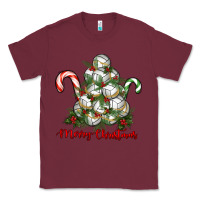 Burgundy Merry Christmas Volleyball Classic Tee - RanaPortraitStore