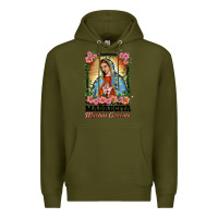 Army Green madrecita muchas gracias lady of Guadalupe Premium Hoodie - BarkalooDesign