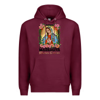 Burgundy madrecita muchas gracias lady of Guadalupe Premium Hoodie - BarkalooDesign