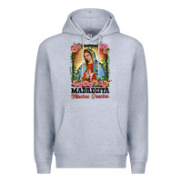 Heather Grey madrecita muchas gracias lady of Guadalupe Premium Hoodie - BarkalooDesign